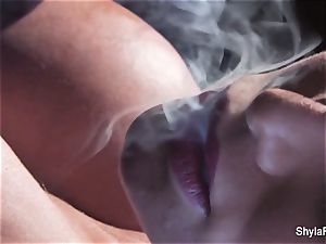 Shyla's stellar smoking fetish tease